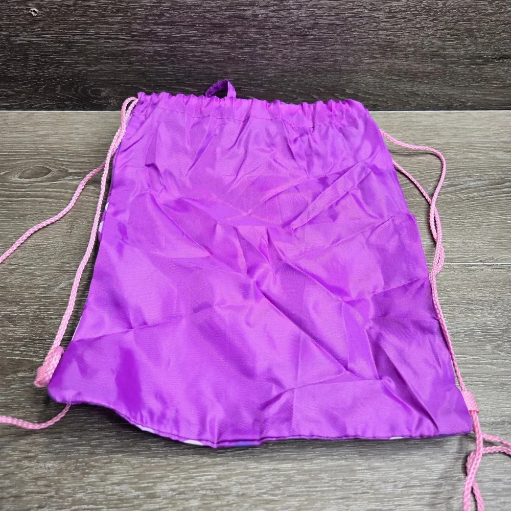 Vintage Y2K It's Happy Bunny Jim Benton Drawstring Cinch Sack Backpack Purple